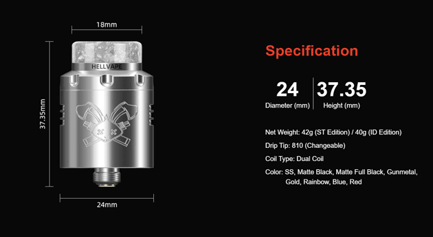Hellvape Dead Rabbit V3 RDA 24mm Size